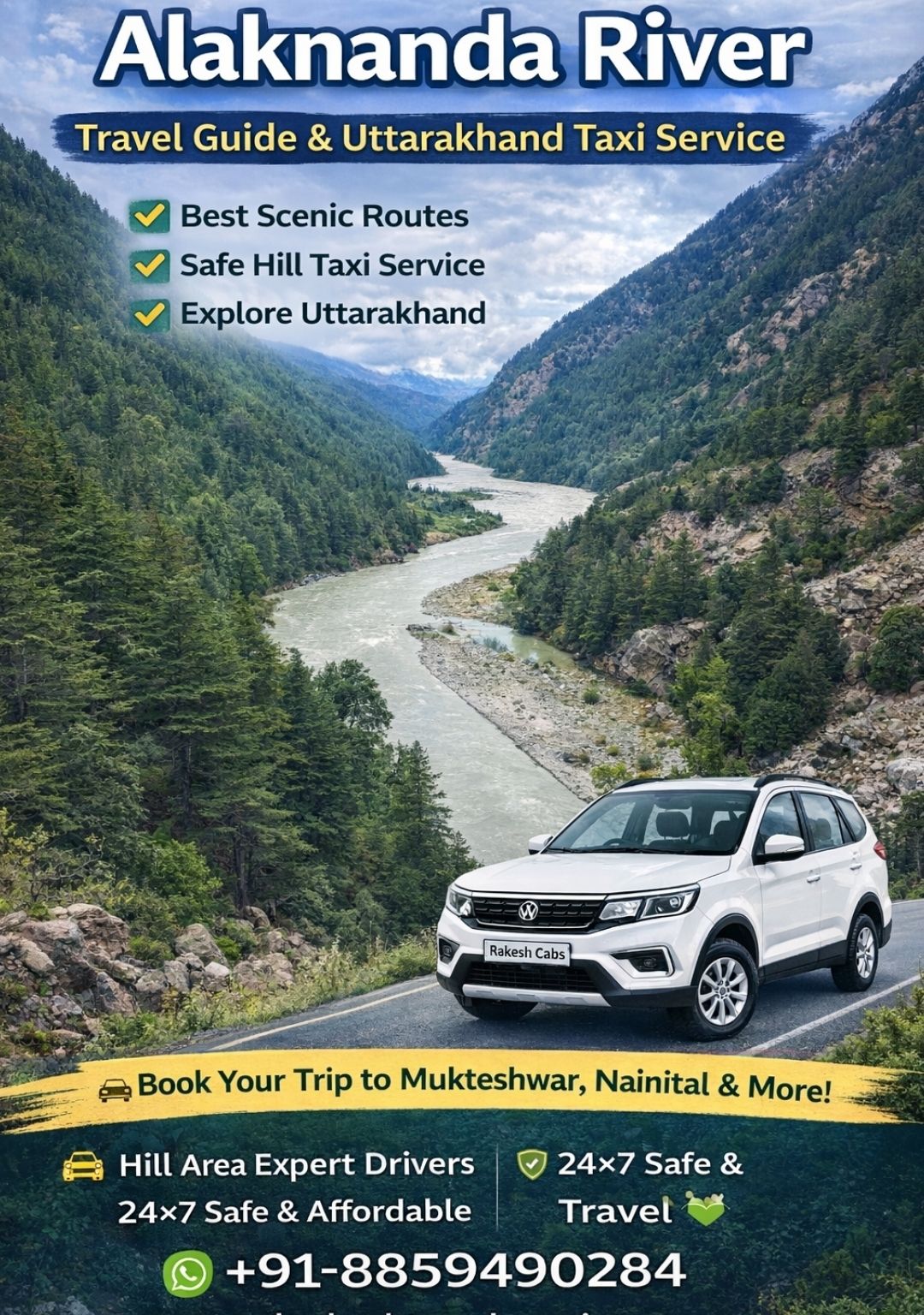 Alaknanda River Uttarakhand | Taxi Service from Mukteshwar